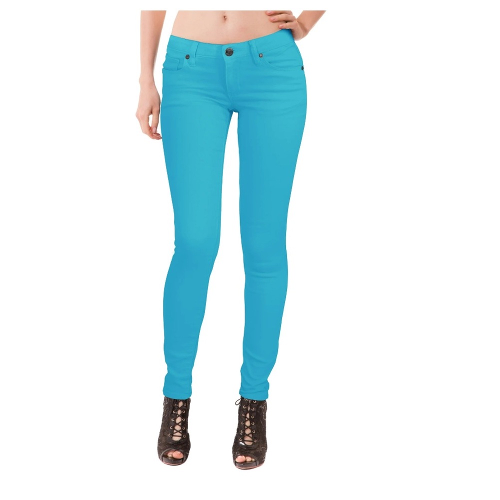 NEW! Hybrid & Company Skinny‎ Jeans Bum Lifter Turquoise 9 Cotton Blend Stretch - Picture 3 of 14